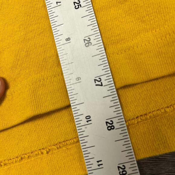 Vintage 90s Y2K American Eagle #7 Yellow Mens Large Long Sleeve Rugby Polo Shirt - Picture 7 of 11